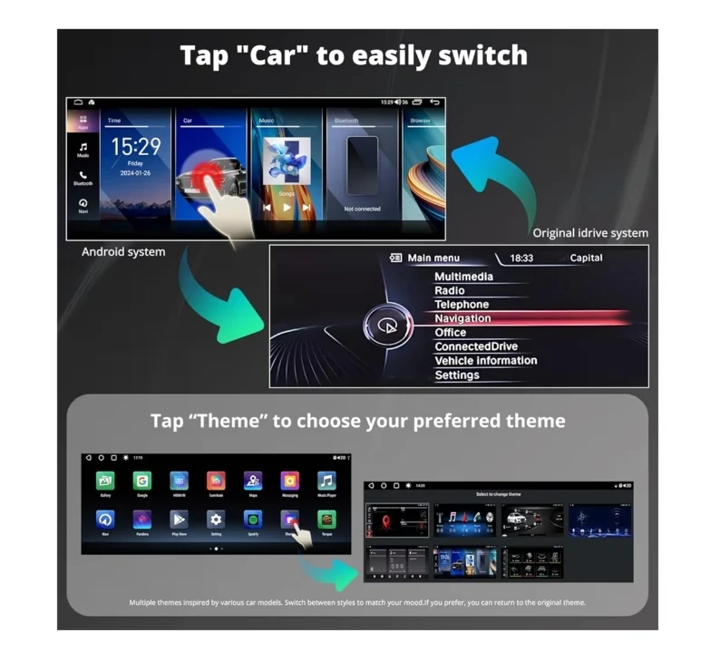 12.3" Android Car Stereo Compatible w/ BMW X5 Series F15 2014-2017 NBT System, 6G+128G, AI DriveChat, Dual Bluetooth, 4G LTE, Wireless CarPlay & Android Auto