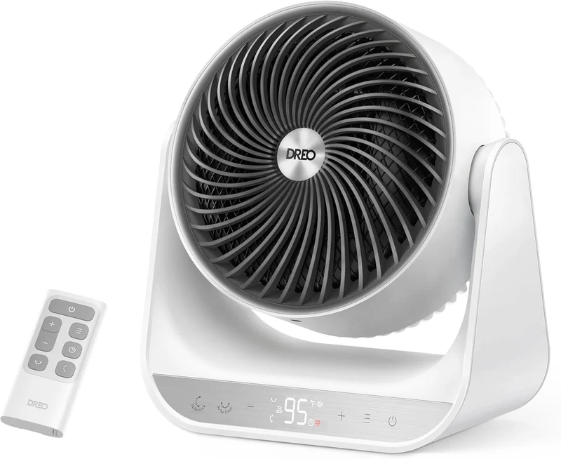 Heater 714, 60° Vertical & 90° Horizontal 3D Oscillating Heating, 12 ft/s Long-Range Circulator, 3 Heat & 3 Fan Settings, for Indoor - White