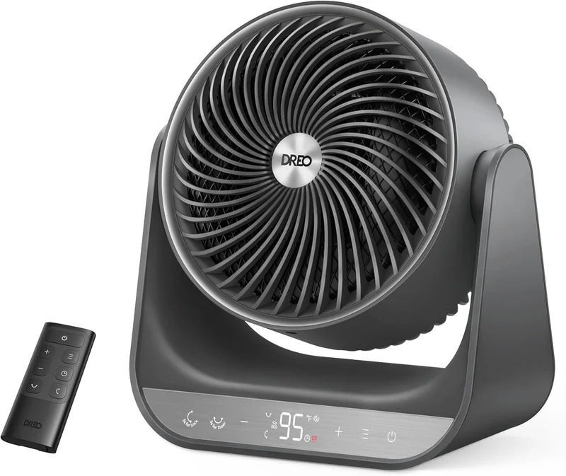 Heater 714, 60° Vertical & 90° Horizontal 3D Oscillating Heating, 12 ft/s Long-Range Circulator, 3 Heat & 3 Fan Settings, for Indoor - Grey