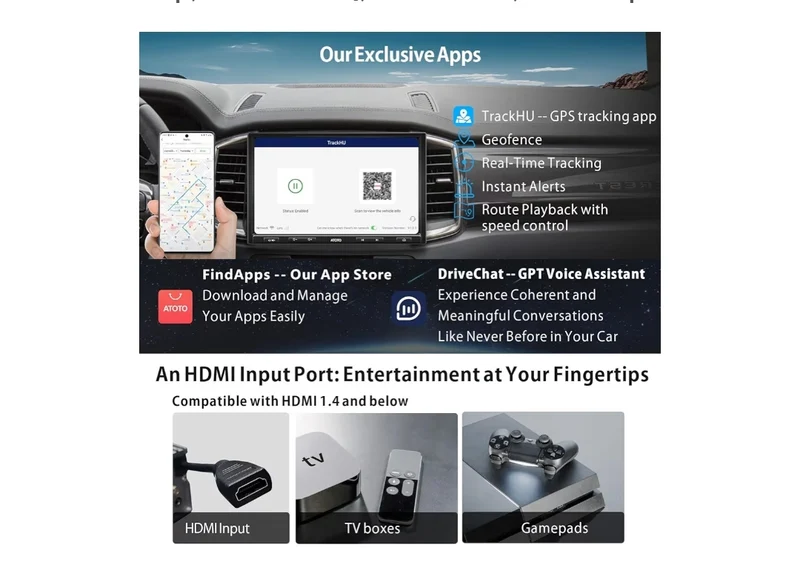 10.1" QLED Single Din & Double Din Adaptive Android Car Stereo, 4G+32G, Wireless CarPlay & Android Auto, 4 Internet Options, Dual Bluetooth, 36-Band EQ, HDMI Input