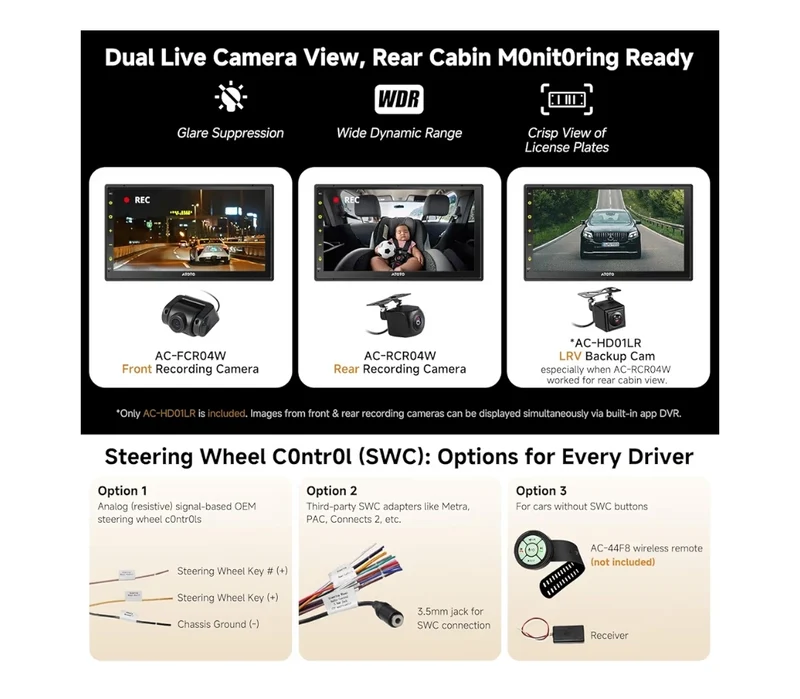 7" QLED Double DIN Car Stereo, 8 Core 4GB+32GB, Wireless CarPlay & Android Auto, 4G LTE/Wi-Fi, Dual BT, GPS Tracking, AI Chat, DSP, HD LRV, Backup Camera