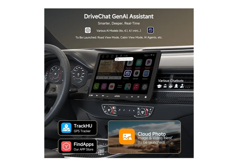 QLED 10'' Double-DIN & Single-DIN Adaptive Car Stereo Floating Display Android 8 Core 4GB+32GB, 4G LTE/Wi-Fi CarPlay & Android Auto, Dual Bluetooth, AI Chat, LD LRV