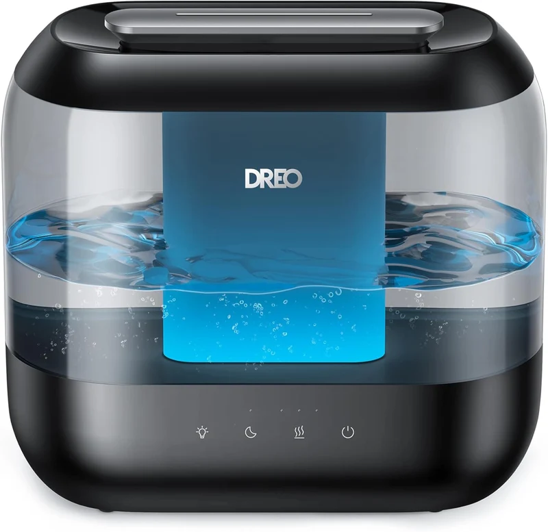 Humidifiers for Bedroom, 36H Runtime, 28 dB Quiet Cool Mist Supersized Air for Large Room, Night Light - Black