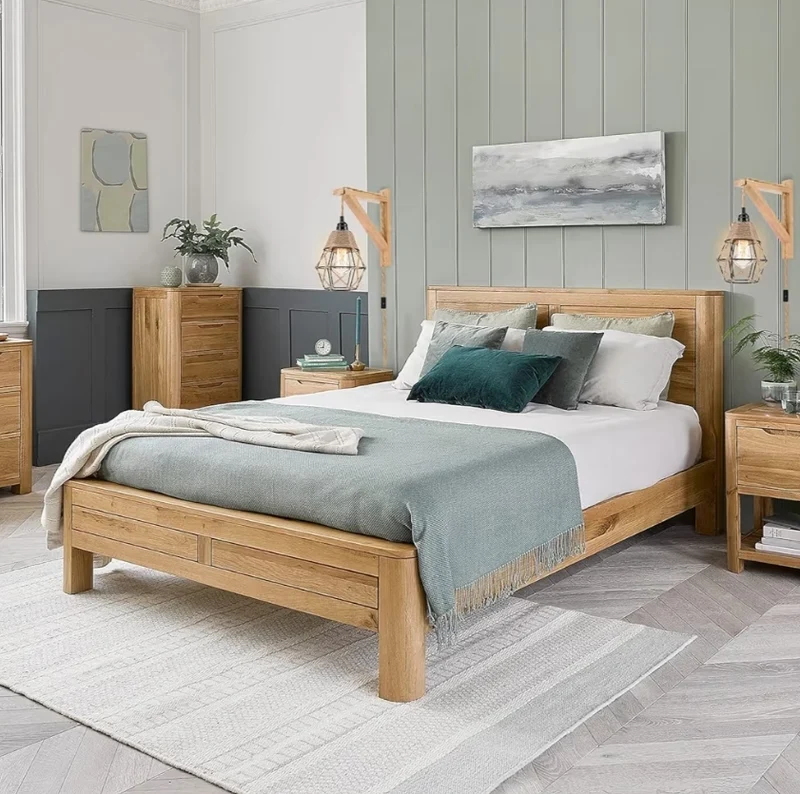 Wall Lamp w/ Plug in Cord Hanging Lamps That Plug into Wall Outlet, Rustic Wall w/ Wood Shelf Bracket & Switch Cord