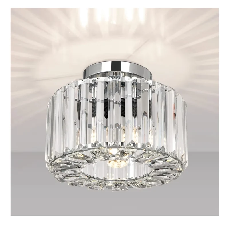 Modern Semi Flush Mount Ceiling Light Fixture Mini Chandelier Crystal, Light Fixtures Mount