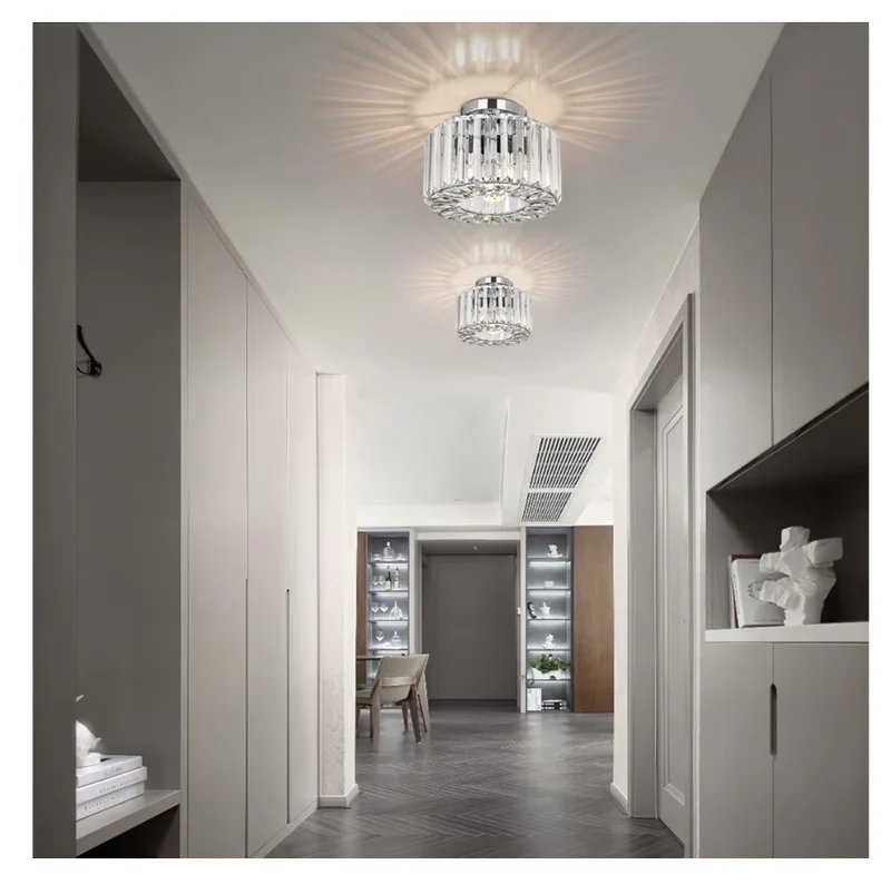 Modern Semi Flush Mount Ceiling Light Fixture Mini Chandelier Crystal, Light Fixtures Mount