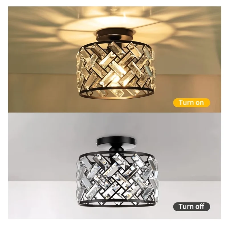 Light Fixtures Ceiling Mount - Black Hallway Light Fixtures Crystal Semi Flush Mount Lighting