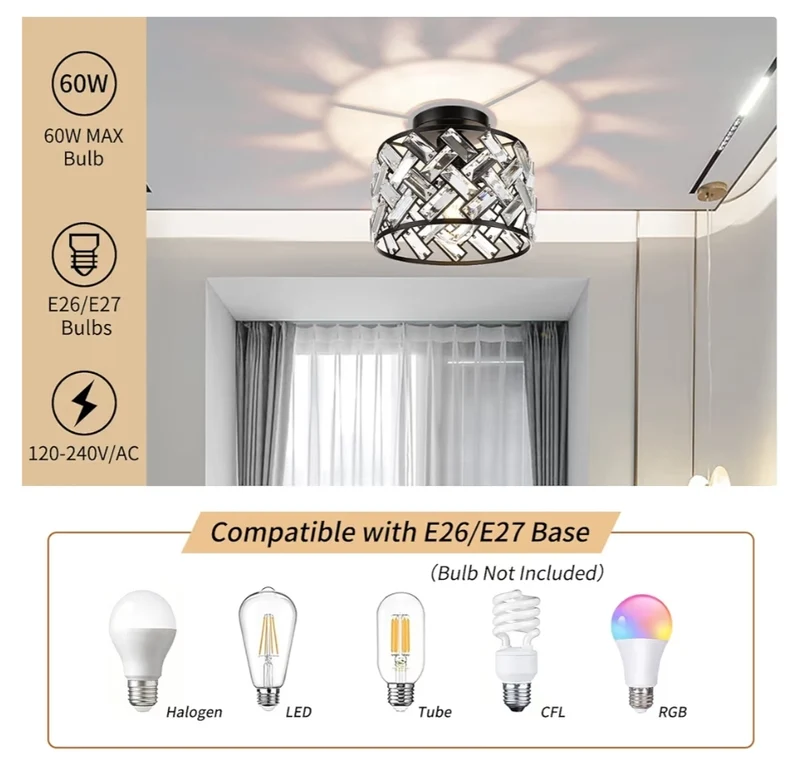 Light Fixtures Ceiling Mount - Black Hallway Light Fixtures Crystal Semi Flush Mount Lighting