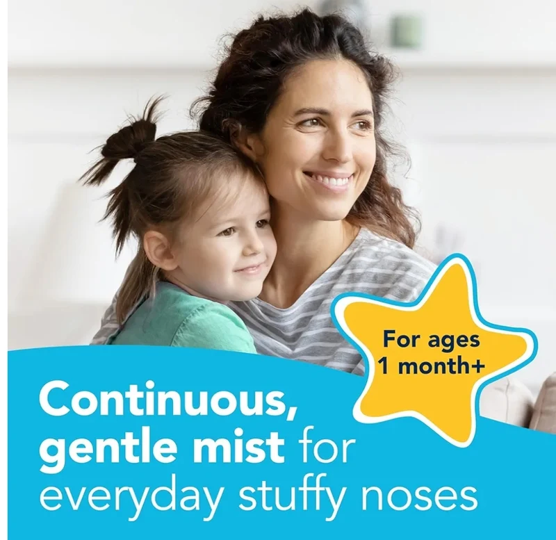 Vicks Sinex Kids Saline Easy Mist Refill, Drug Free Saline, Gently Clears and Soothes Everyday Stuffy Noses, Safe for Daily Use (1.7oz)