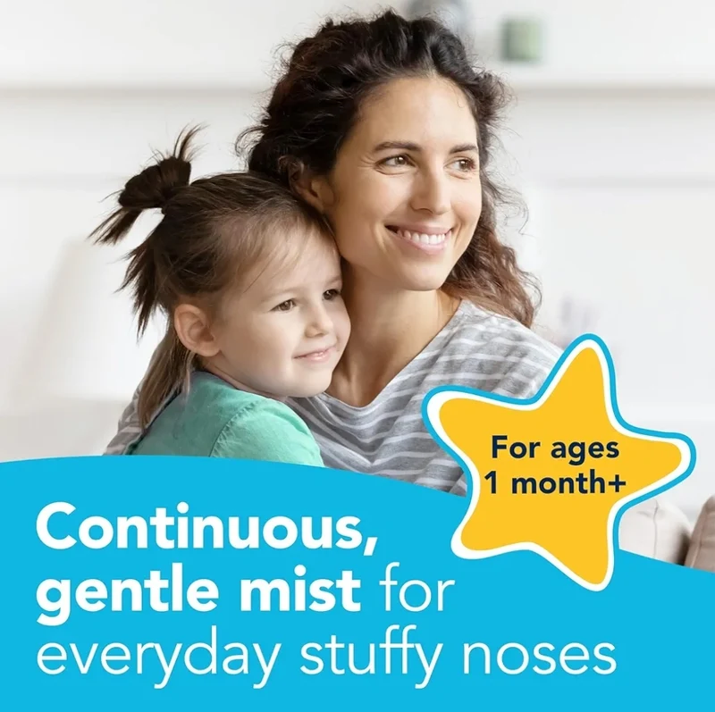 Vicks Sinex Kids Saline Easy Mist, Drug Free Saline, Gently Clears and Soothes Everyday Stuffy Noses, Safe for Daily Use (1.7oz)