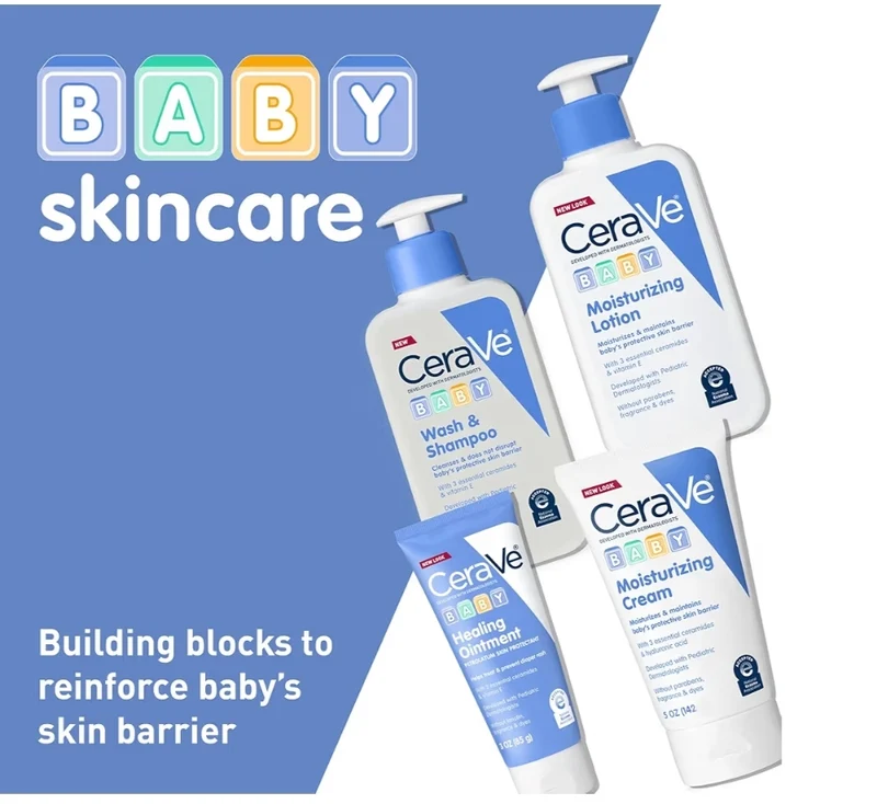 CeraVe Baby Wash & Shampoo, 2-in-1 Tear-Free,Paraben,Dye, Phthalates Sulfate Free Bath Soap w/ Vitamin E (16 oz)