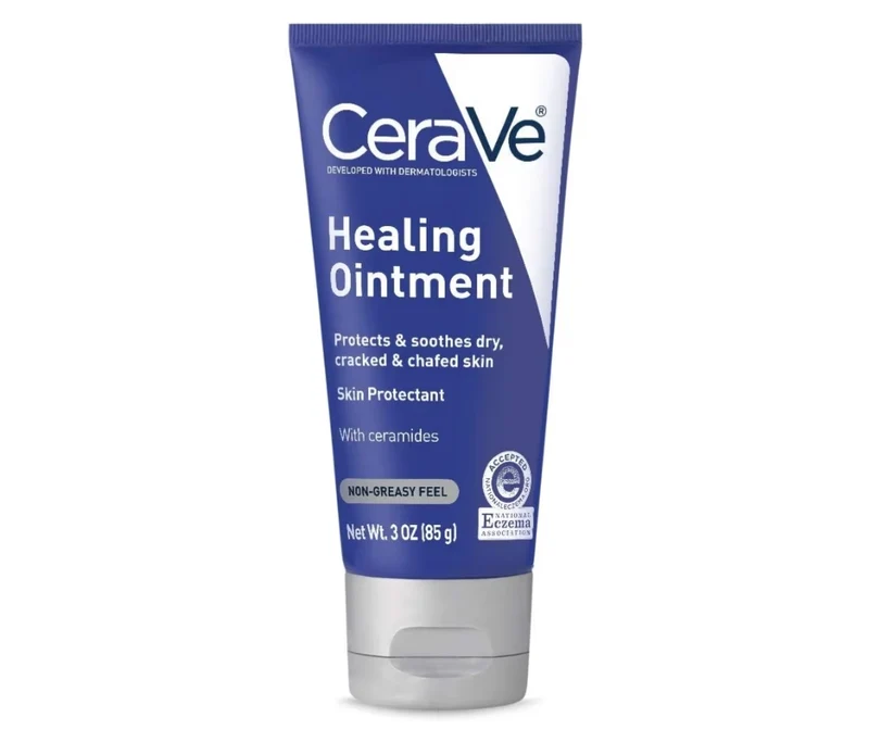 CeraVe Healing Ointment, Hydrating Skin Protectant w/ Petrolatum, Hyaluronic Acid & Ceramides Fragrance Free & Lanolin Free (3 Oz)