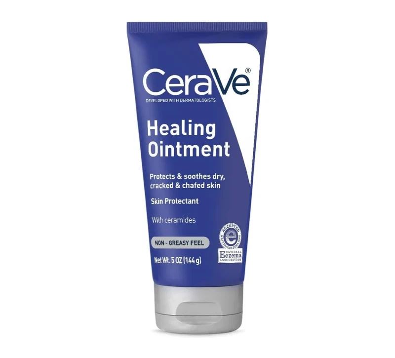 CeraVe Healing Ointment Hyaluronic Acid & Ceramides, Face & Body Skin Barrier Repair Fragrance Free & Lanolin Free (5 Oz)