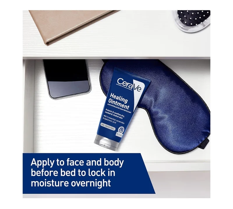 CeraVe Healing Ointment Hyaluronic Acid & Ceramides, Face & Body Skin Barrier Repair Fragrance Free & Lanolin Free (5 Oz)