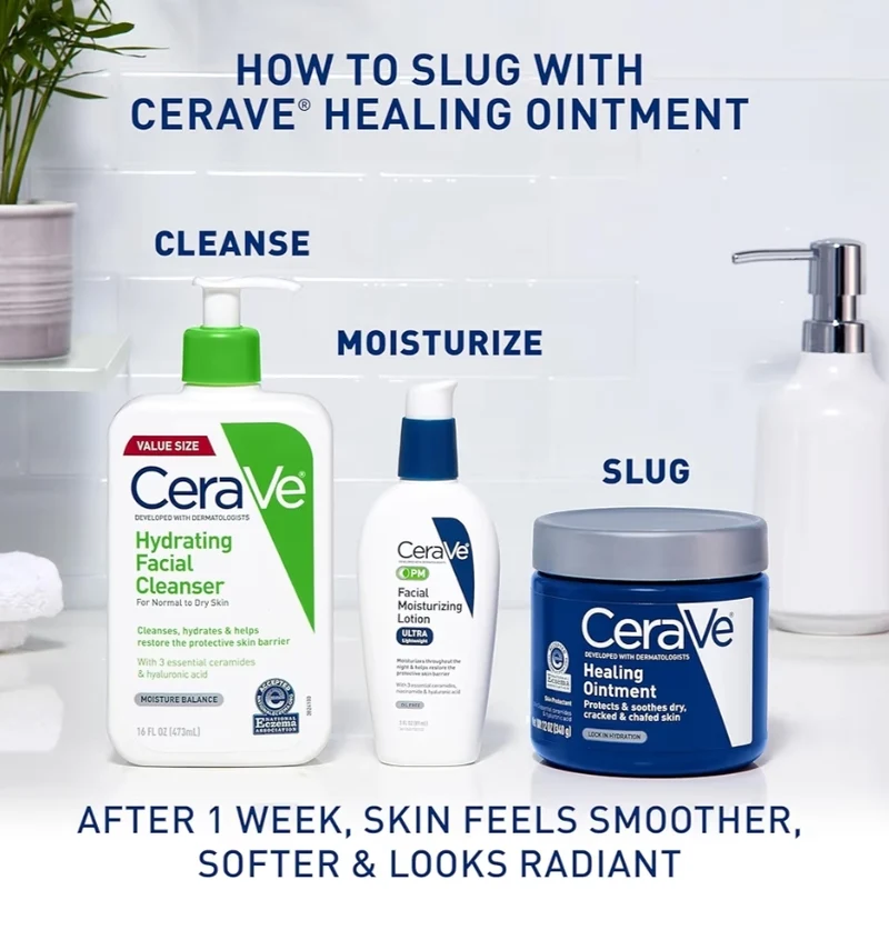 CeraVe Healing Ointment Hyaluronic Acid & Ceramides, Face & Body Skin Barrier Repair Fragrance Free & Lanolin Free (5 Oz)