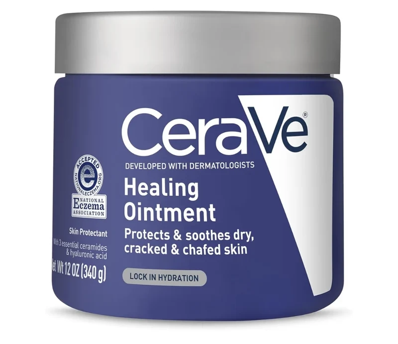 CeraVe Healing Ointment, Hydrating Skin Protectant Hyaluronic Acid & Ceramides Fragrance Free & Lanolin Free (12 Oz)