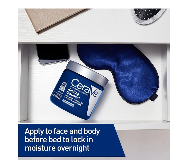 CeraVe Healing Ointment, Hydrating Skin Protectant Hyaluronic Acid & Ceramides Fragrance Free & Lanolin Free (12 Oz)