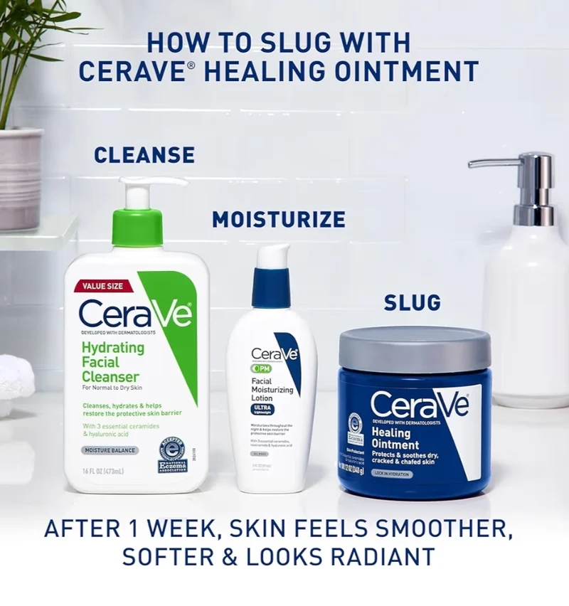 CeraVe Healing Ointment, Hydrating Skin Protectant Hyaluronic Acid & Ceramides Fragrance Free & Lanolin Free (12 Oz)