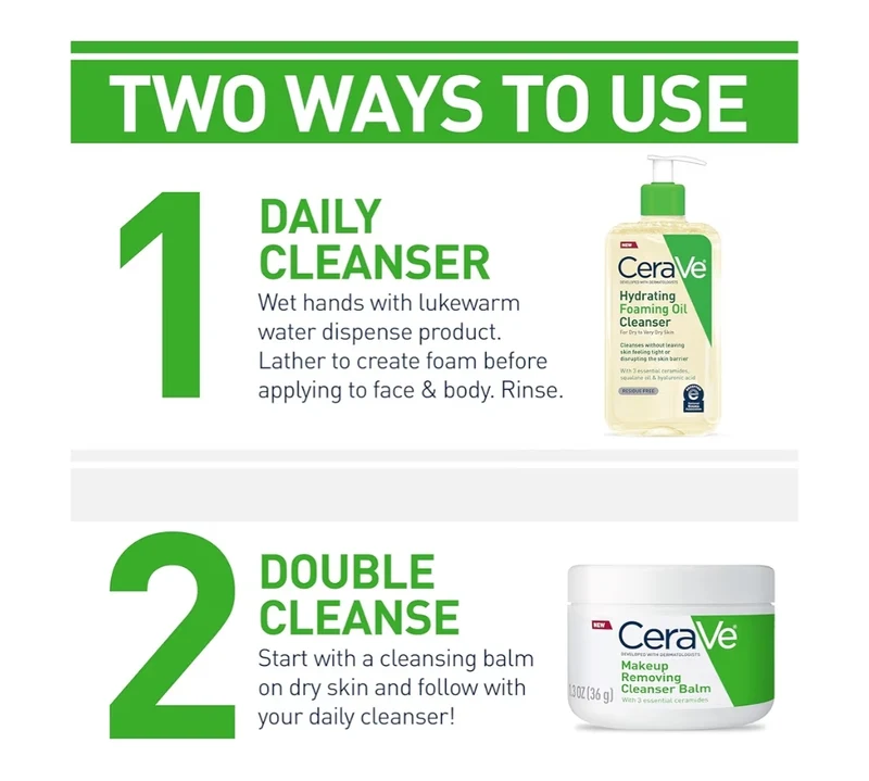 CeraVe Hydrating Foaming Oil Cleanser, Moisturizing Cleanser for Face & Body, Squalane Oil + Hyaluronic Acid + Ceramides (8 FL oz)
