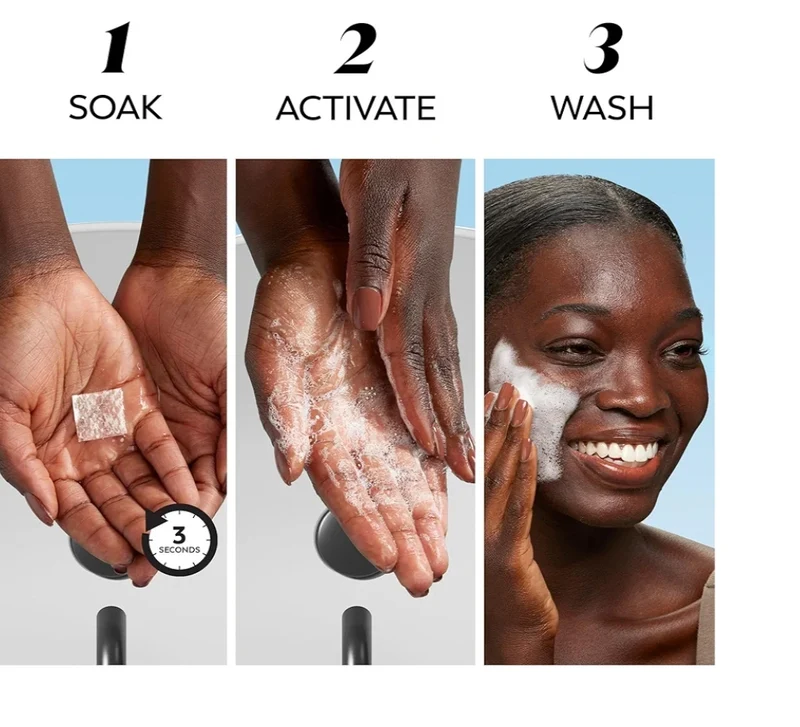 Olay Face Wash, Hyaluronic Acid Cleansing Melts, Fragrance-Free For All Skin Types Water-Activated to Clean, Tone, and Refresh, 64ct (2 Pack)