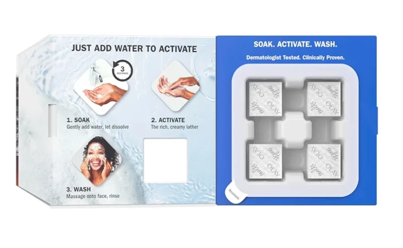 Olay Face Wash, Hyaluronic Acid Cleansing Melts, Fragrance-Free For All Skin Types Water-Activated to Clean, Tone, and Refresh, 64ct (2 Pack)