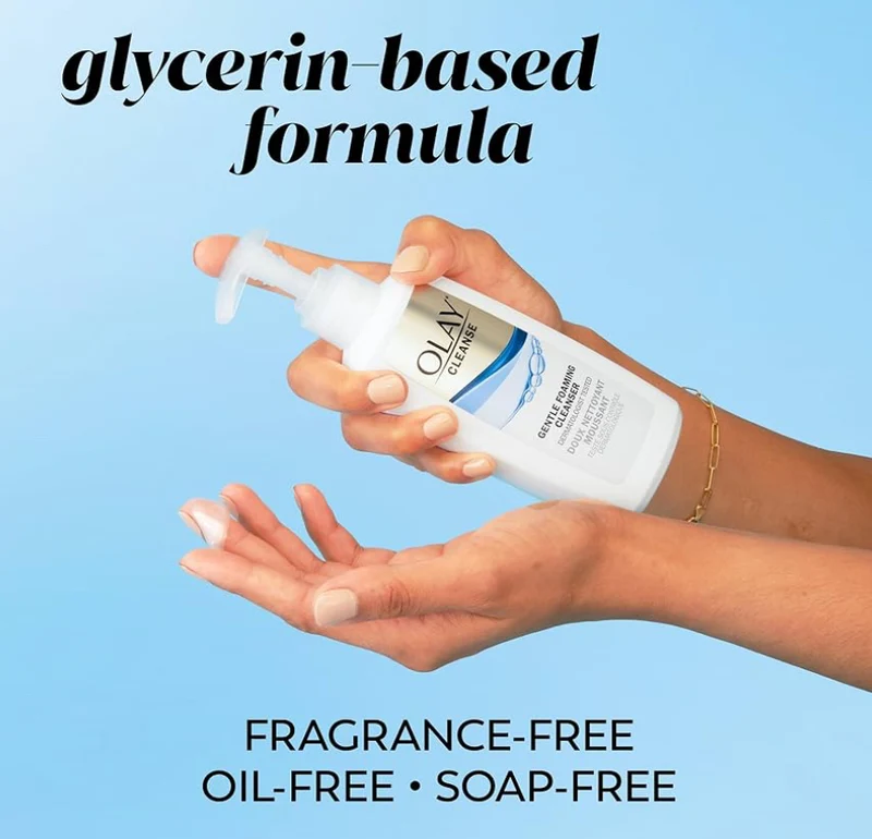 Olay Face Cleanser, Gentle Foaming Face Wash for Sensitive Skin - Fragrance-Free Glycerin-Based Formula (6.7 Oz-3 Pack)