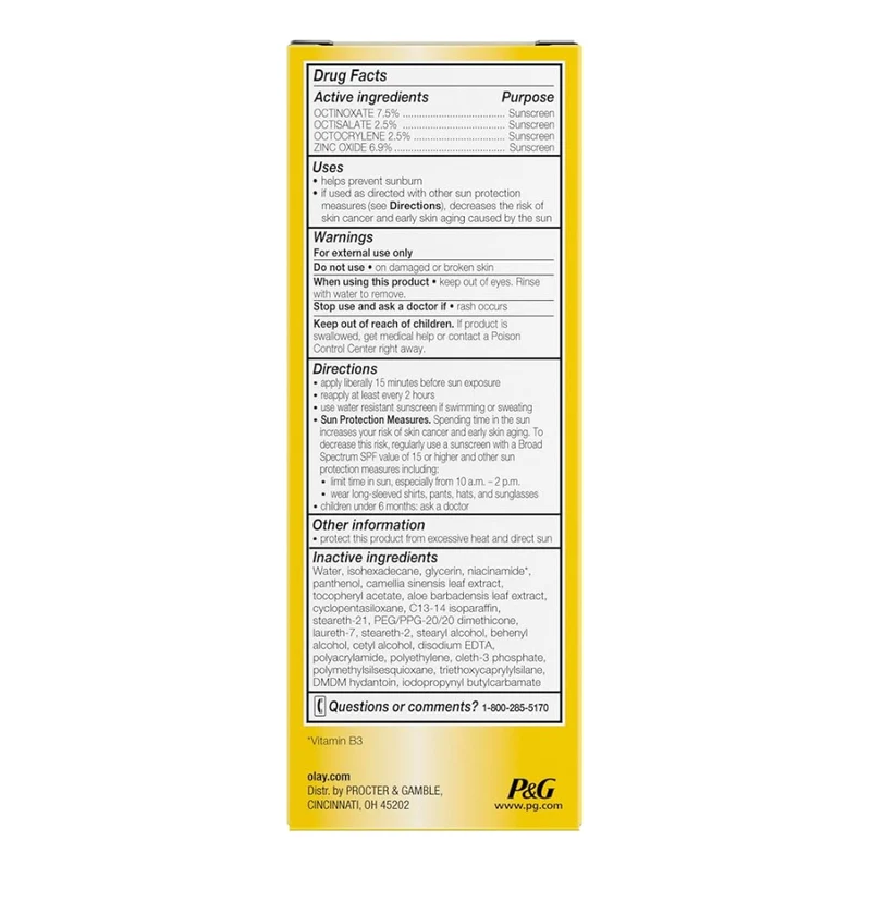 Olay Face Moisturizer, Complete with Sunscreen SPF 30 Sensitive Skin Non-Comedogenic - Vitamin E & Aloe - (2.5 Oz - 2 Pack)