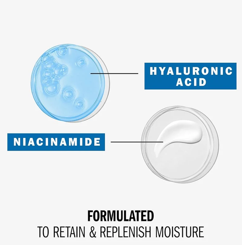 Olay Hylauronic Acid Face Mousturizer, Plump & Hydrating Gel for Dry Skin Retain & Replenish Moisture, with Niacinamide (2 Oz)