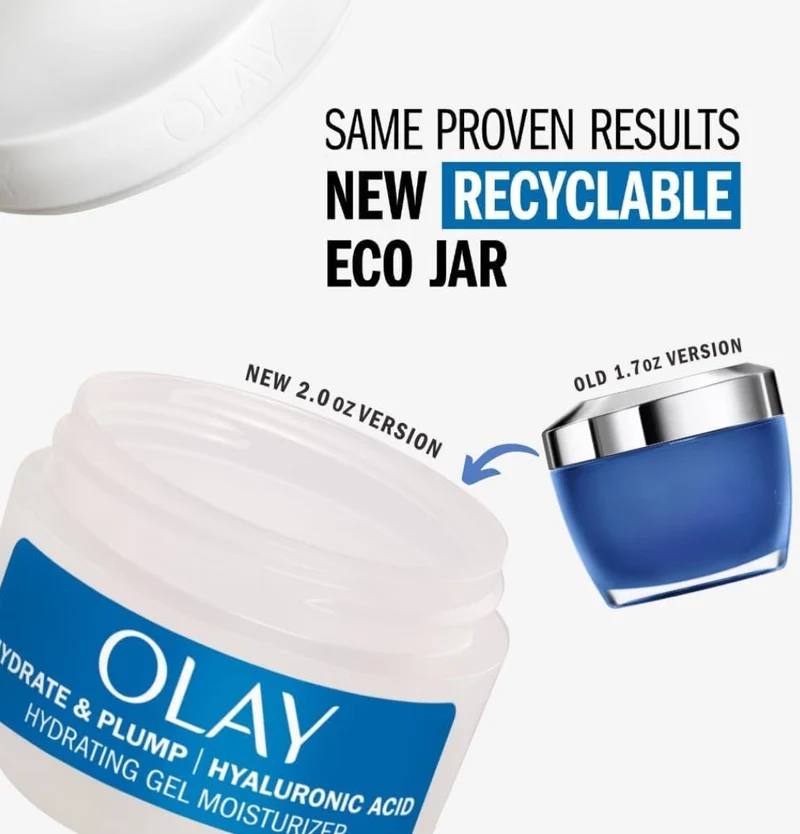 Olay Hylauronic Acid Face Mousturizer, Plump & Hydrating Gel for Dry Skin Retain & Replenish Moisture, with Niacinamide (2 Oz)