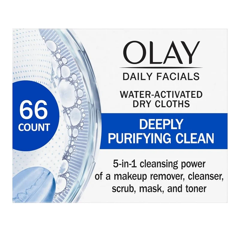 Olay Cleansing Wipes, Daily Facials, Power of a Makeup Remover, Scrub, Toner, Mask and Cleanser Vitamin Complex-Infused Formula (66 ct)