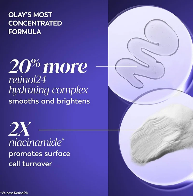 Olay Retinol Face Moisturizer, 24 MAX Anti-Aging Night Cream Anti-Wrinkle Skin Care (1.7 oz) & Trial Size Retinol Cleansing Melts (12 ct)