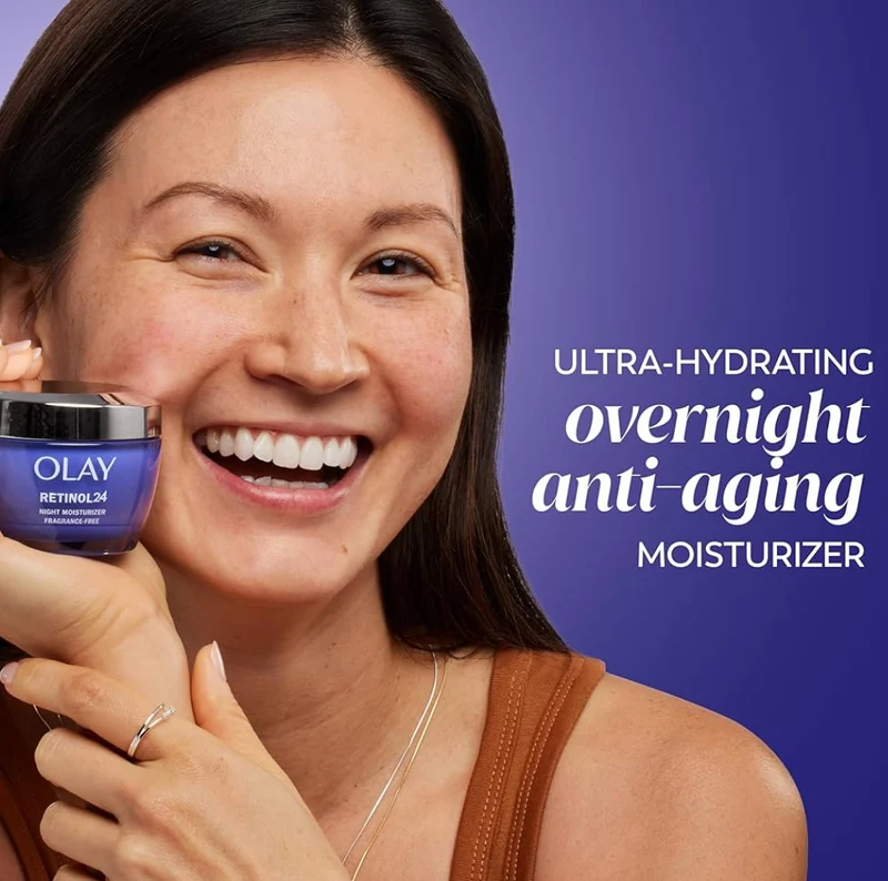 Olay Retinol 24 Face Moisturizer, Anti-Aging Night Cream Anti-Wrinkle Skin Care (1.7 oz) & Trial Size Retinol Cleansing Melts - (12 ct)