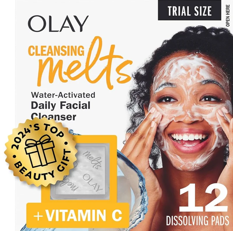 Olay Face Moisturizer, Regenerist Micro-Sculpting Cream Skin Care (1.7 oz) & Trial Size Vitamin C Cleansing Melts, Water-Activated Face Wash (12 ct)