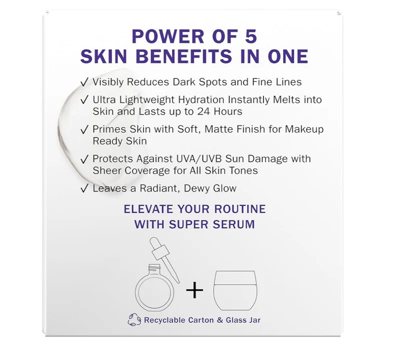 Olay Super Cream with Sunscreen SPF 30, Lightweight Face Moisturizer (1.7 oz) & Trial Size Vitamin C Cleansing Melts, Water-Activated Face Wash (12 ct)