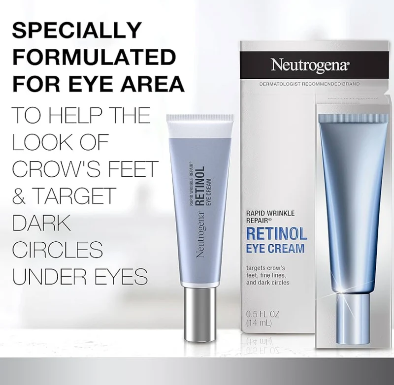 Neutrogena Rapid Wrinkle Repair Retinol Eye Cream & Hyaluronic Acid to Fight Fine Lines, Wrinkles, & Dark Spots (0.5 fl. oz)