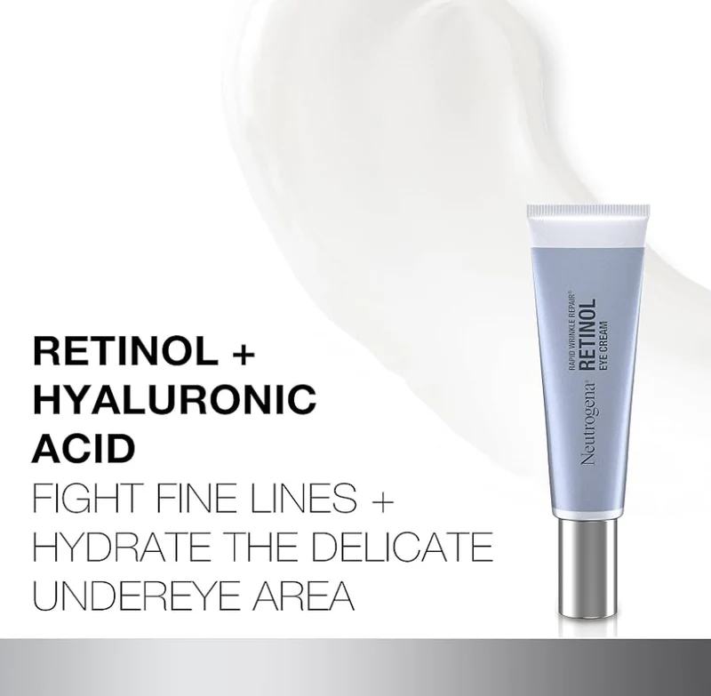 Neutrogena Rapid Wrinkle Repair Retinol Eye Cream & Hyaluronic Acid to Fight Fine Lines, Wrinkles, & Dark Spots (0.5 fl. oz)