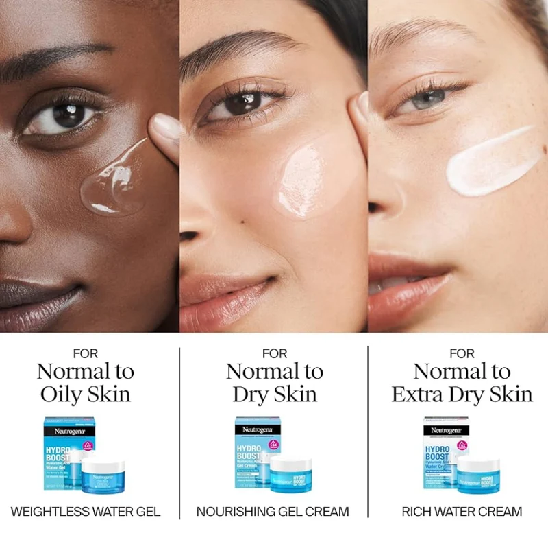 Neutrogena Hydro Boost Water Cream, 72 Hr Hydration w/ Hyaluronic Acid 1.7 oz. & Trial Size Hydro Boost Hydrating Gel Cleanser (0.5 fl oz)
