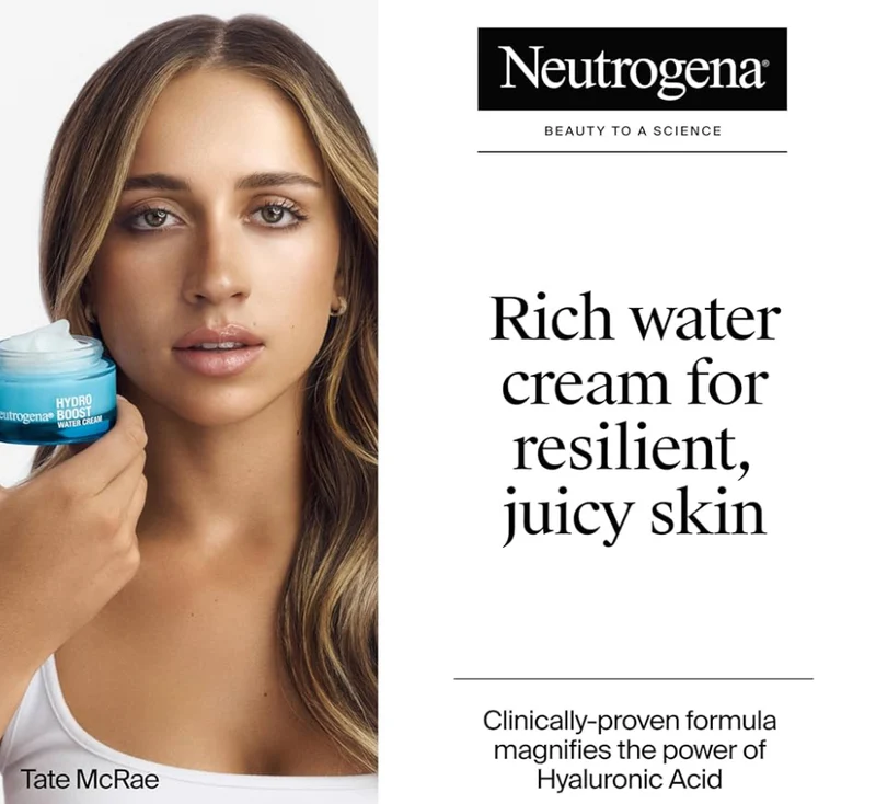 Neutrogena Hydro Boost Water Cream, 72 Hr Hydration w/ Hyaluronic Acid 1.7 oz. & Trial Size Hydro Boost Hydrating Gel Cleanser (0.5 fl oz)