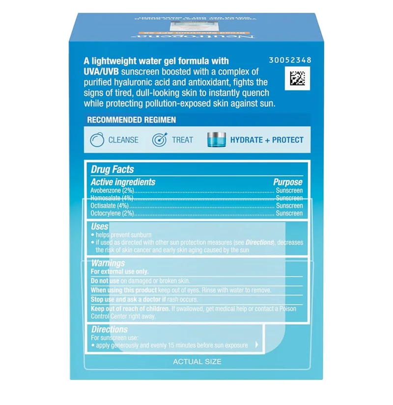 Neutrogena Hydro Boost City Shield Water Gel Face Moisturizer SPF 25 w/ Hyaluronic Acid, Oil-Free and Non-Comedogenic Face Lotion (1.7 oz)