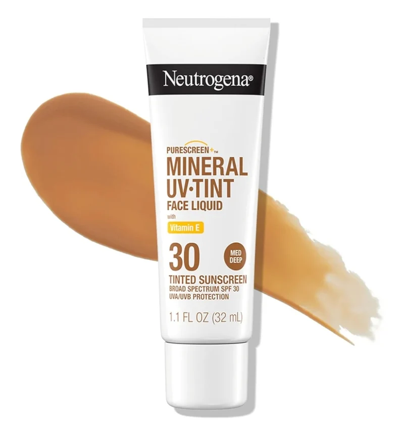 Neutrogena Purescreen+ Tinted Sunscreen for Face SPF 30, Broad Spectrum w/ Zinc Oxide and Vitamin E Medium Deep - 1.1 fl oz