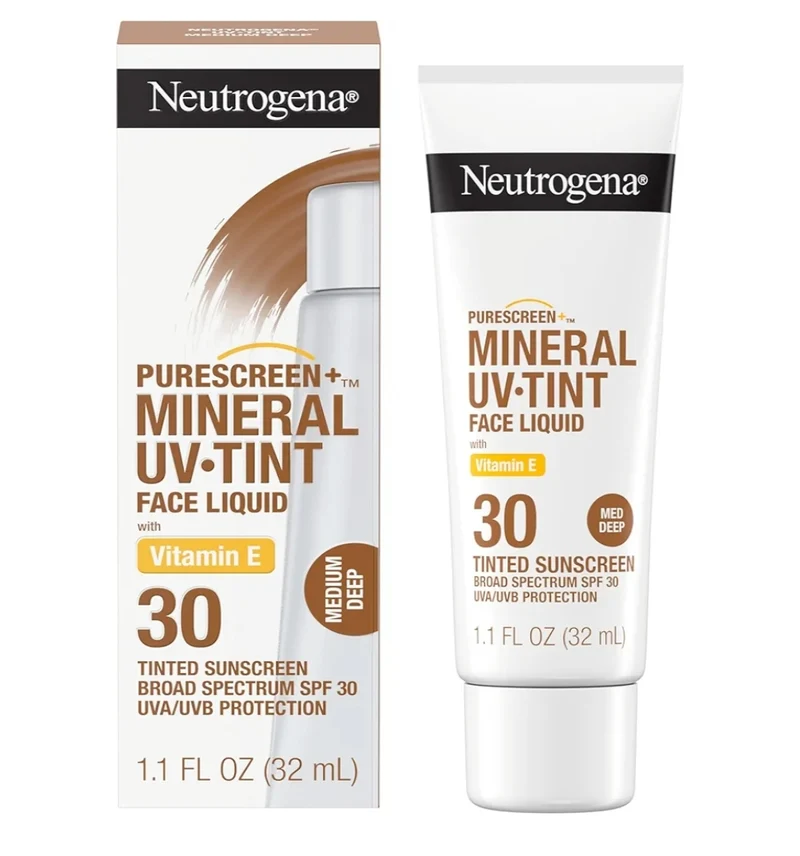 Neutrogena Purescreen+ Tinted Sunscreen for Face SPF 30, Broad Spectrum w/ Zinc Oxide and Vitamin E Medium Deep - 1.1 fl oz