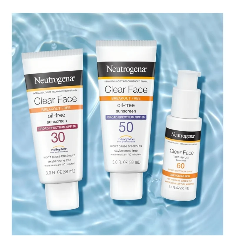 Neutrogena Clear Face Serum Sunscreen w/ Green Tea SPF 60 Non-Comedogenic Lightweight UVA/UVB Protection & Fragrance-Free- 1.7 fl. oz