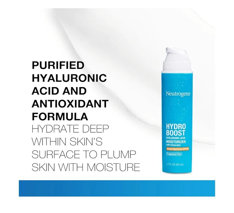 Neutrogena Hydro Boost Hyaluronic Acid Face Moisturizer w/ Sunscreen SPF 50 to Hydrate & Soothe Dry Skin - 1.7 fl. oz