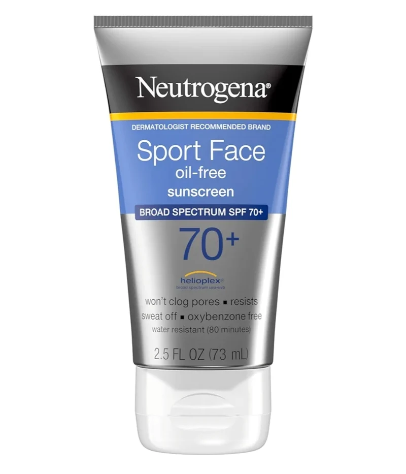 Neutrogena Sport Face Sunscreen SPF 70+ Oil-Free, 2.5 fl oz, Sweat & Water-Resistant, Broad-Spectrum UVA/UVB