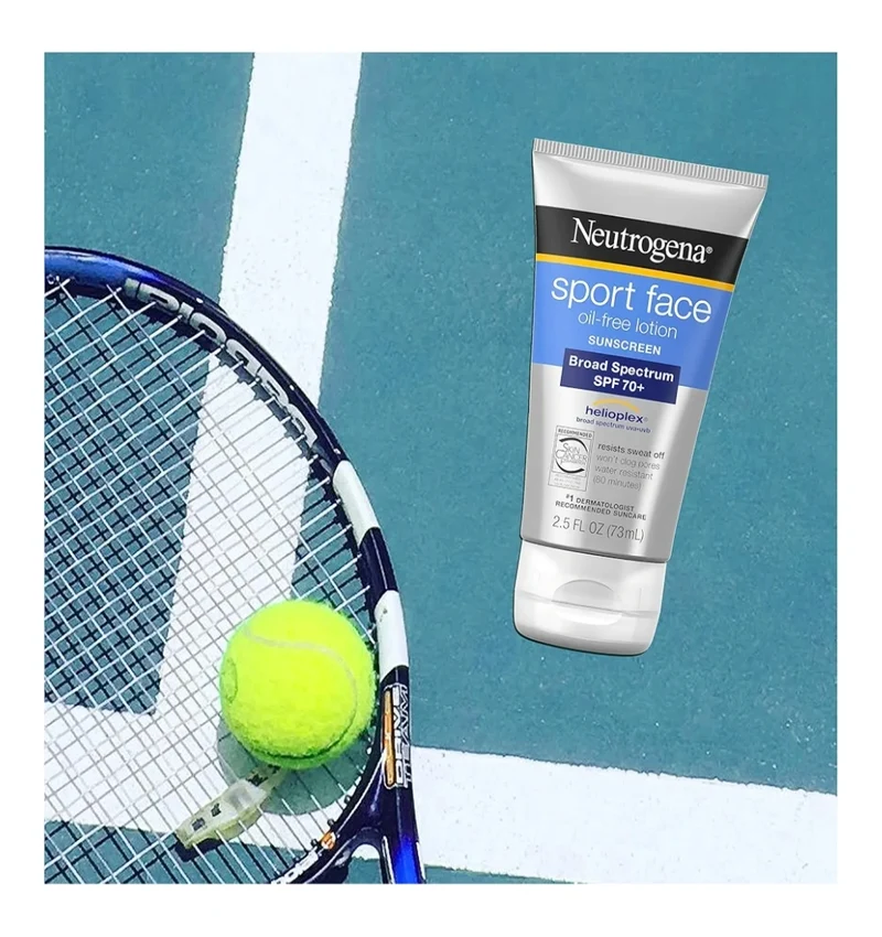Neutrogena Sport Face Sunscreen SPF 70+ Oil-Free, 2.5 fl oz, Sweat & Water-Resistant, Broad-Spectrum UVA/UVB