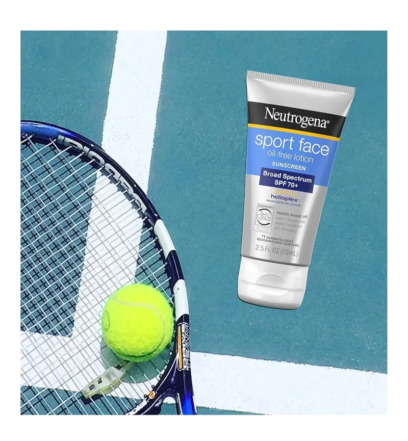 Neutrogena Sport Face Sunscreen SPF 70+ Oil-Free, 2.5 fl oz, Sweat & Water-Resistant, Broad-Spectrum UVA/UVB