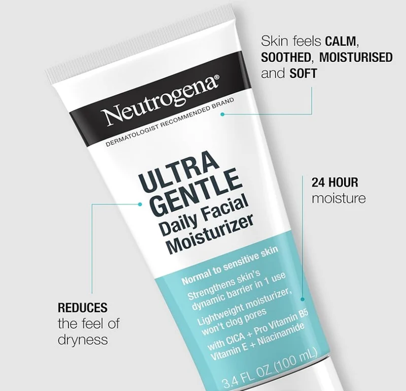 Neutrogena Fragrance Free Daily Facial Moisturizer for Sensitive Skin w/ Vitamin B3, Pro-Vitamin B5 & Vitamin E - (3.4 fl. oz)