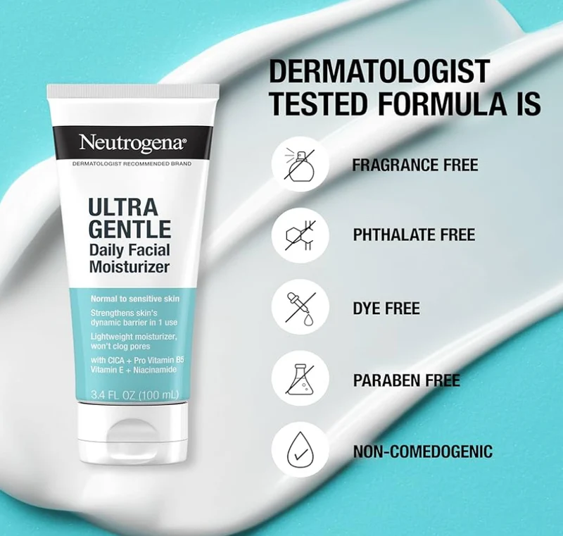 Neutrogena Fragrance Free Daily Facial Moisturizer for Sensitive Skin w/ Vitamin B3, Pro-Vitamin B5 & Vitamin E - (3.4 fl. oz)