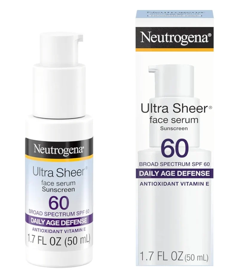 Neutrogena Ultra Sheer Face Sunscreen with Vitamin E & SPF 60 UVA/UVB Protection Fragrance-Free Water-Resistant - 1.7 Fl Oz