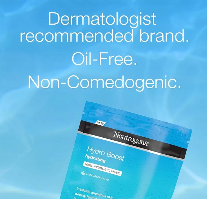 Neutrogena Hydro Boost Moisturizing & Hydrating 100% Hydrogel Sheet Mask for Dry Skin with Hyaluronic Acid -1 oz (12 Pack)